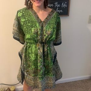 vintage green tribal dress